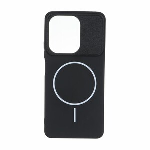 قاب طرح مگ سیف دور لنز Texture مدل Xiaomi Redmi Note 13 4G - مشکی