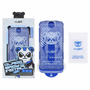 محافظ صفحه نمایش شیشه ای اورجینال Kusa - Magic Glass Box مدل Apple iPhone 13 / iPhone 13 Pro / iPhone 14 / 16e (پک دار)