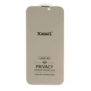 محافظ صفحه نمایش شیشه ای بدون حاشیه توری دار Xmart Privacy 3D Large Arc مدل Apple iPhone 15 Pro Max