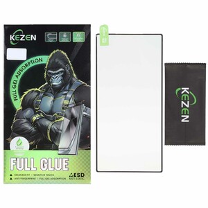 محافظ صفحه نمایش شیشه ای خم فول چسب Full Cover Kezen درجه یک Samsung Galaxy S23 Ultra (پک دار)