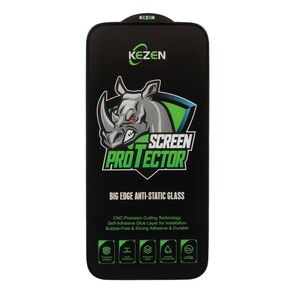 محافظ صفحه نمایش شیشه ای Full Cover Kezen Anti Static Big Edge مدل Apple iPhone 17 / iPhone 16 Pro