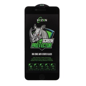 محافظ صفحه نمایش شیشه ای Full Cover Kezen Anti Static Big Edge مدل Apple iPhone 6 Plus / 6S Plus / 7 Plus / 8 Plus - مشکی