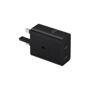 شارژر دیواری سه پین فست و PD تک پورت SAMSUNG Type-C مدل EP-T5020 50W به همراه کابل شارژ Type-C - مشکی - اصلی - Low Standby مجهز به فناوری GAN-NFC (گارانتی 12 ماهه DST)