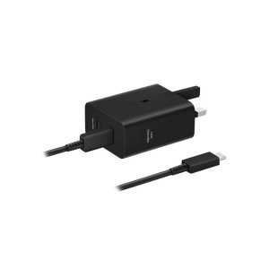 شارژر دیواری سه پین فست و PD تک پورت SAMSUNG Type-C مدل EP-T5020 50W به همراه کابل شارژ Type-C - مشکی - اصلی - Low Standby مجهز به فناوری GAN-NFC (گارانتی 12 ماهه DST)