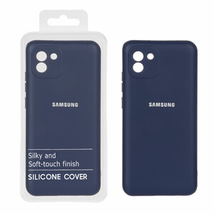 قاب نیو سیلیکون محافظ لنزدار RFF مدل Samsung Galaxy A03 - سرمه ای (پک دار)