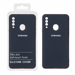 قاب نیو سیلیکون محافظ لنزدار RFF مدل Samsung Galaxy A20s - سرمه ای (پک دار)