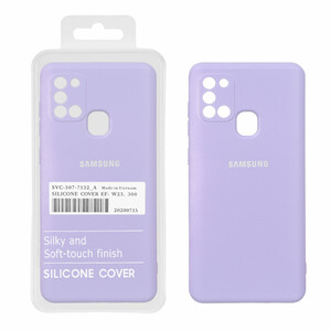 قاب نیو سیلیکون محافظ لنزدار RFF مدل Samsung Galaxy A21s - بنفش روشن (پک دار)
