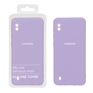قاب نیو سیلیکون محافظ لنزدار RFF مدل Samsung Galaxy A10 / M10 - بنفش روشن (پک دار)