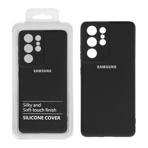 قاب نیو سیلیکون محافظ لنزدار RFF مدل Samsung S21 Ultra مشکی (پک دار)