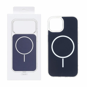 قاب پشت رنگی دور ژله ای با قابلیت شارژ MagSafe مدل Apple iPhone 15 / iPhone 14 / iPhone 13 - سرمه ای (پک دار)