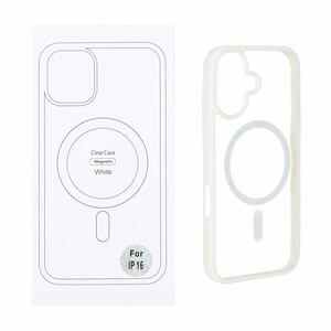 قاب شفاف Apple iPhone 16 با قابلیت شارژ MagSafe - سفید (پک دار)