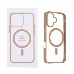 قاب شفاف Apple iPhone 16 با قابلیت شارژ MagSafe - صحرایی (پک دار)