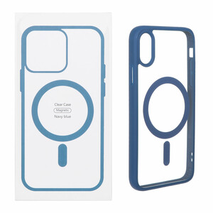 قاب شفاف Apple iPhone X / iPhone XS با قابلیت شارژ MagSafe - سرمه ای (پک دار)
