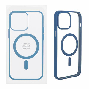 قاب شفاف Apple iPhone 13 Pro Max با قابلیت شارژ MagSafe - سرمه ای (پک دار)
