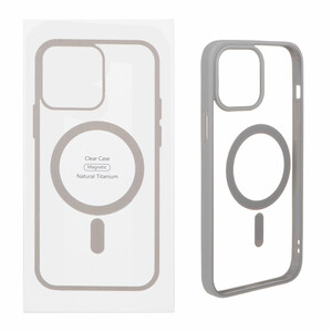 قاب شفاف Apple iPhone 13 Pro Max با قابلیت شارژ MagSafe - خاکستری (پک دار)
