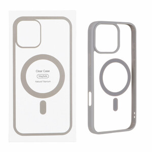 قاب شفاف Apple iPhone 16 Pro Max با قابلیت شارژ MagSafe - خاکستری روشن (پک دار)