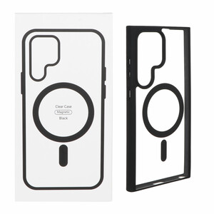 قاب شفاف Samsung Galaxy S24 Ultra با قابلیت شارژ MagSafe - مشکی (پک دار)