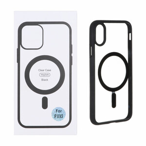 قاب شفاف Apple iPhone X / iPhone XS با قابلیت شارژ MagSafe - مشکی (پک دار)