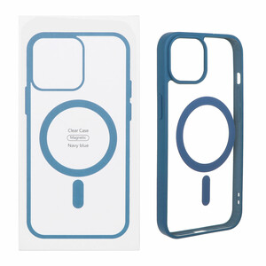 قاب شفاف Apple iPhone 13 / iPhone 14 با قابلیت شارژ MagSafe - سرمه ای (پک دار)