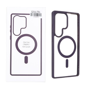 قاب شفاف Samsung Galaxy S25 Ultra با قابلیت شارژ MagSafe - بنفش (پک دار)