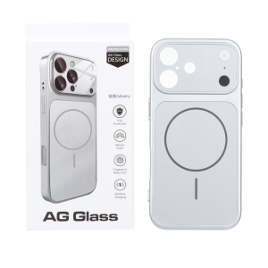قاب اورجینال AG Glass محافظ لنز برجسته براق Magsafe مدل Apple iPhone 17 - نقره ای