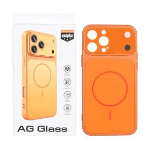 قاب اورجینال AG Glass محافظ لنز برجسته براق Magsafe مدل Apple iPhone 13 / iPhone 14 - نارنجی (پک دار) - MPS