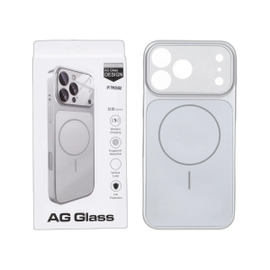 قاب اورجینال AG Glass محافظ لنز برجسته براق Magsafe مدل Apple iPhone 17 Pro Max - نقره ای
