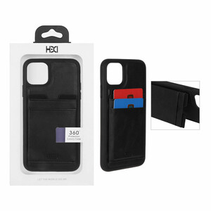 قاب اورجینال HDD چرمی جاکارتی مگنتی استندشو Apple iPhone 11 Pro - مشکی (پک دار)
