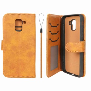 کیف موبایل مگنتی درجه یک داخل خز MNC Plus مدل Samsung Galaxy J6 2018 / J600 - عسلی