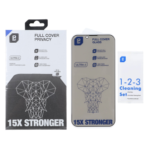 محافظ صفحه نمایش شیشه ای Full Cover Privacy Lanbi - 15X Stronger مدل Apple iPhone 13 / iPhone 13 Pro / iPhone 14 / 16e (پک دار)