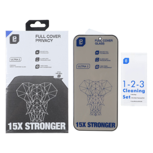 محافظ صفحه نمایش شیشه ای Full Cover Privacy Lanbi - 15X Stronger مدل Apple iPhone 17 Pro Max (پک دار)