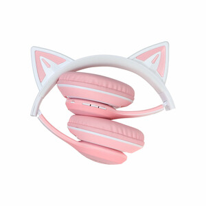 هدفون بی سیم XO مدل Cat Ear BE38 - صورتی