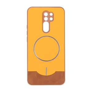 قاب Line Case جیر MagSafe فلزی محافظ لنزدار Xiaomi Redmi 9 / Redmi 9 Prime / Poco M2 - نارنجی