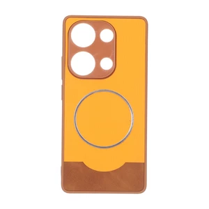 قاب Line Case جیر MagSafe فلزی محافظ لنزدار Xiaomi Redmi Note 14S / Note 13 Pro 4G / Poco M6 Pro 4G - نارنجی