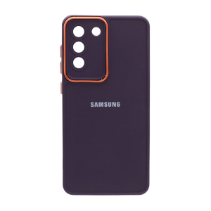 قاب Copper دور لنز متال لوگودار Samsung Galaxy S21 FE - بنفش