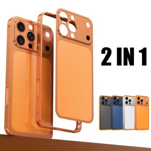 کاور تبدیل پشت گوشی بامپردار Apple iPhone 15 Pro Max به Apple iPhone 17 Pro Max - نقره ای (پک دار)