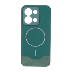 قاب Line Case جیر MagSafe فلزی محافظ لنزدار Xiaomi Redmi 15C / Poco C85 - سبز