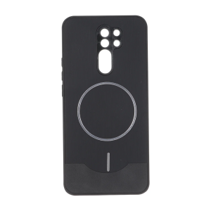 قاب Line Case جیر MagSafe فلزی محافظ لنزدار Xiaomi Redmi 9 / Redmi 9 Prime / Poco M2 - مشکی