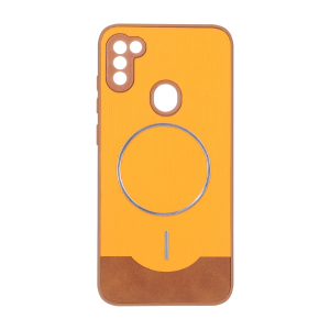 قاب Line Case جیر MagSafe فلزی محافظ لنزدار Samsung Galaxy A11 / M11 - نارنجی