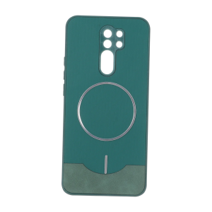 قاب Line Case جیر MagSafe فلزی محافظ لنزدار Xiaomi Redmi 9 / Redmi 9 Prime / Poco M2 - سبز