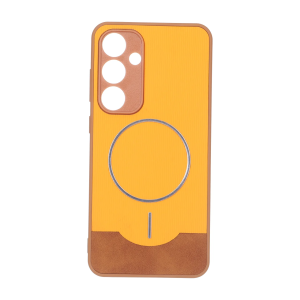 قاب Line Case جیر MagSafe فلزی محافظ لنزدار Samsung Galaxy S24 FE - نارنجی