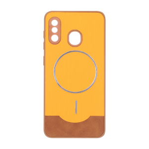 قاب Line Case جیر MagSafe فلزی محافظ لنزدار Samsung Galaxy A30 / A20 - نارنجی