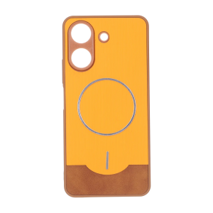 قاب Line Case جیر MagSafe فلزی محافظ لنزدار Xiaomi Redmi 13C / Poco C65 - نارنجی