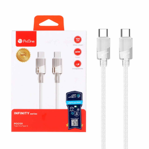 کابل شارژ فست و ProOne Type-C To Type-C PD مدل INFINITY series PCC131 - طوسی