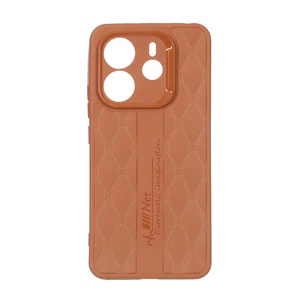 قاب پافر لوزی Imagination دور لنز براق Xiaomi Redmi Note 14 4G - عسلی