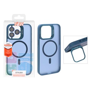 قاب Case Pro لنز آلومینیومی مات Magsafe با ست محافظ لنز رینگی مدل Apple iPhone 13 Pro Max - سرمه ای (پک دار)