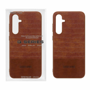قاب چرمی کروکودیل Samsung Galaxy S23 FE - قهوه ای (پک دار)
