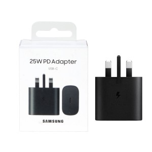 شارژر دیواری سه پین فست و PD تک پورت SAMSUNG Type-C مدل CH 25W - مشکی - DST ( شش ماهه شرکتی)