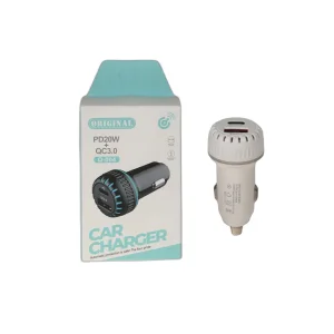 شارژر فندکی فست و PD دو پورت مدل Q-004 20W - سفید - BSA