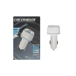شارژر فندکی فست و PD دو پورت مدل CC-XL 38W - سفید - BSA
